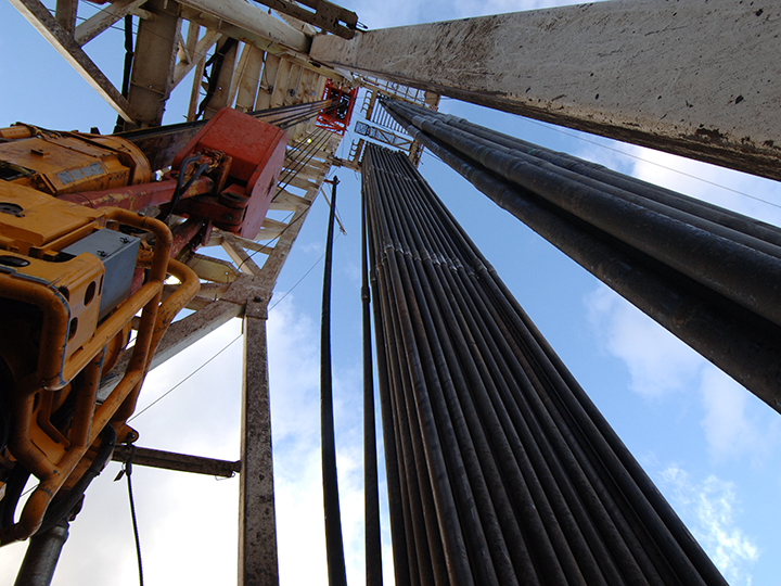 Vertical shot of pipes and pulleys