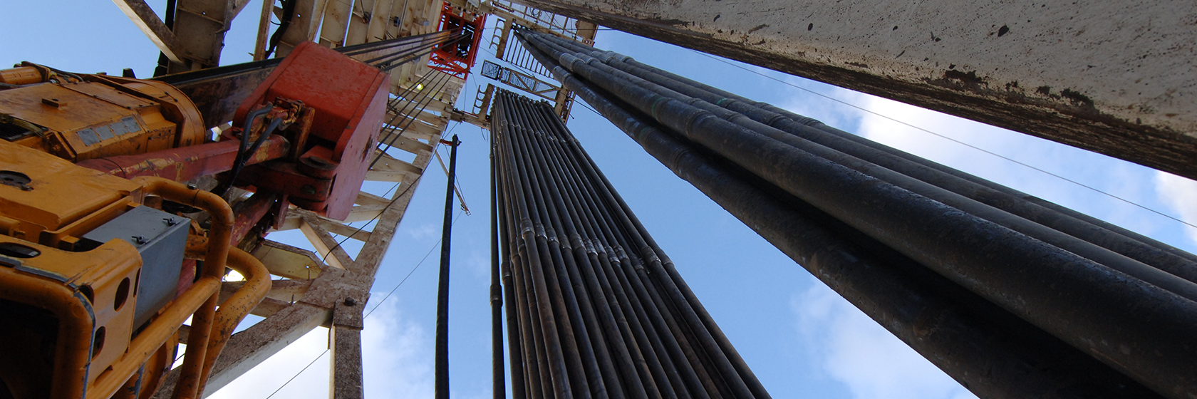 Vertical shot of pipes and pulleys