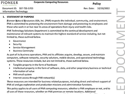 Corporate Computing Resources Policy Cover