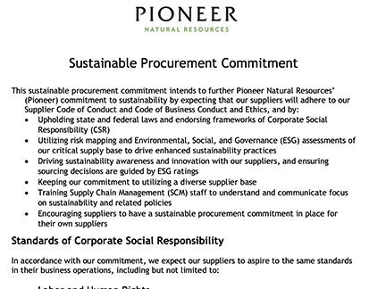 Sustainable Procurement Commitment Cover